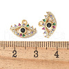 Brass Micro Pave Clear Cubic Zirconia Pendants KK-Q031-47G-06-3