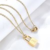304 Stainless Steel Rolo Chain Pendant Necklaces NJEW-S444-01G-01-1