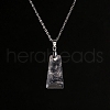 Natural Quartz Crystal Trapezoid Pendant Necklaces PW-WG52881-04-1