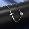 201 Stainless Steel Cable Chain Bracelets BJEW-H205-01D-P-3