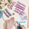 WADORN 40 Yards 10 Styles Flat Flower Printed Polyester Elastic Cord OCOR-WR0001-48-4