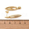 Brass Clear Cubic Zirconia Dangle Stud Earrings EJEW-Q042-01B-G-5