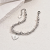 Stainless Steel Heart with Saint Benedict Charm Bracelets WP9367-1-1