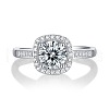 Rhodium Plated 925 Sterling Silver Micro Pave 6.5x3.9mm Moissanite Adjustable Rings for Women WGFA800-03-4