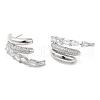 Crystal Rhinestone Claw Stud Earrings EJEW-D059-04P-01-1
