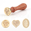 CRASPIRE 3Pcs 3 Style Wax Seal Brass Stamp Head DIY-CP0006-39-4