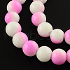 Two-Color Baking Painted Glass Bead Strands DGLA-R050-6mm-19-1