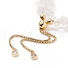 Natural Quartz Crystal Chips & Pearl Beaded Slider Bracelet BJEW-JB08334-05-5