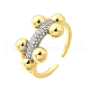 Brass Micro Pave Cubic Zirconia Cuff Rings for Women RJEW-F184-06GP-2