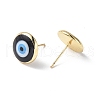 Enamel Evil Eye Stud Earrings EJEW-G334-01G-03-2
