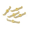 Rack Plating Brass Micro Pave Clear Cubic Zirconia Connector Charms KK-C007-37G-D-1
