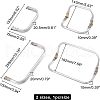 CHGCRAFT 2Pcs 2 Style Aluminium Purse Handle Frame FIND-CA0003-24A-2