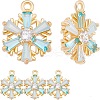 Beebeecraft Brass Micro Pave Pale Turquoise Cubic Zirconia Charms ZIRC-BBC0001-09-1