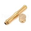 Golden Tone Brass Wax Seal Stamp Head with Bamboo Stick Shaped Handle STAM-K001-05G-H-2