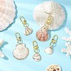5Pcs Electroplate Shell Pendant Decorations HJEW-JM03084-1