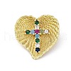 Brass Micro Pave Cubic Zirconia Pendants KK-S510-35G-02-1