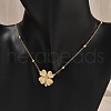 304 Stainless Steel Clover Pendant Necklaces NJEW-V001-09G-5