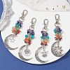 Natural & Synthetic Mixed Gemstone Chip Pendant Decorations HJEW-JM01685-2