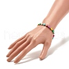 Flat Round with Letter Beaded Stretch Bracelet for Women BJEW-JB07553-02-3