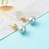 Natural Pearl Rondelle Stud Earrings EJEW-JE04585-02-2