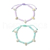 2Pc Glass Seed Bead Braided Beaded Bracelets BJEW-JB11520-2