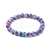 Round Dyed Synthetic Turquoise Beads Stretch Bracelets for Women BJEW-JB10608-3