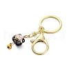 Fortune Cat Porcelain Pendant Keychain KEYC-G064-03C-2