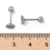 304 Stainless Steel Stud Earring Findings STAS-U056-04B-P-3