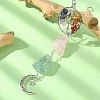 Wire Wrapped Natural Rose Quartz & Green Aventurine Pouch Pendant Deorations HJEW-JM01297-02-2