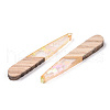 Transparent Resin & White Wood Pendants RESI-N039-30-2