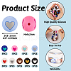 45pcs 9 colors Food Grade Eco-Friendly Silicone Beads SIL-TA0001-22-4