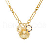 Triple Sun Alloy Pave Clear Cubic Zirconia Blue Enamel Pendant Necklaces for Women FS-WG50851-02-3