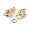 Brass Pave Clear Cubic Zirconia Lobster Claw Clasps KK-M287-07G-B-2