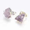Adjustable Druzy Crystal Finger Rings RJEW-L082-01-1