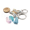 26Pcs Transparent Epoxy Resin & Transparent Acrylic & Faux Suede Tassel Keychain KEYC-JKC01202-19-4