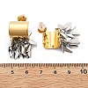 304 Stainless Steel Two Tone Leaf Stud Earrings EJEW-M101-02PG-3