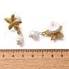 304 Stainless Steel Plastic Pearl Dangle Stud Earrings EJEW-G422-01G-01-3