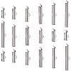 SUNNYCLUE 96Pcs 6 Size 304 Stainless Steel Slide On End Clasp Tubes STAS-SC0007-72-1