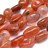 Natural South Red Agate Beads Strands G-O186-B-15-3