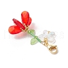 Handmade Glass Seed Beaded and Acylic Butterfly Pendant Decorations Sets HJEW-MZ00259-05-4