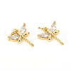 Brass Micro Pave Cubic Zirconia Charms ZIRC-L096-06G-1