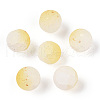 Frosted Baking Painted Crackle Glass Beads with Glitter Powder X1-DGLA-T004-01I-1