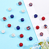 SUPERFINDINGS 80Pcs 5 Style Independence Day Theme Polymer Clay Rhinestone Round Beads RB-FH0001-07-4