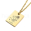 Birthday Flower 304 Stainless Steel Pendant Nacklaces For Women STAS-S124-03G-04-1