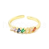 Cubic Zircona Triangle Open Cuff Ring RJEW-H103-08G-2