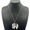 Fashionable Alloy Pave Natural Paua Shell Pendant Necklaces DT8529-2-1