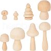  8Pcs Mushroom & Christmas Tree Schima Superba Wooden Children Toys WOOD-NB0001-75-1