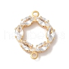 Brass Pave Clear Cubic Zirconia Horse Eye Ring Links Connector Charms X-KK-M294-02G-1