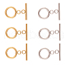 20Sets 2 Colors Ion Plating(IP) 304 Stainless Steel Ring Toggle Clasps STAS-CJ0001-204-4