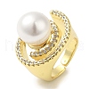 Rack Plating Brass Micro Pave Cubic Zirconia Cuff Rings RJEW-P110-02G-1